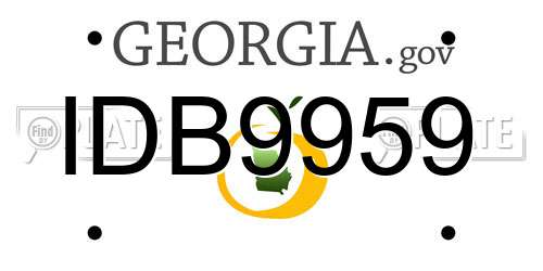 IDB9959 Georgia License Plate