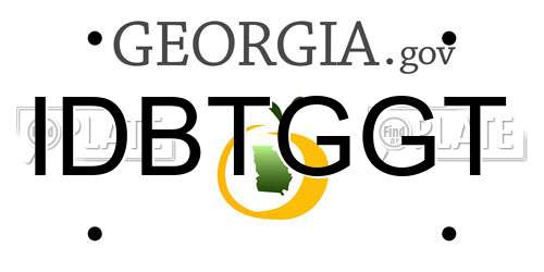 IDBTGGT Georgia License Plate