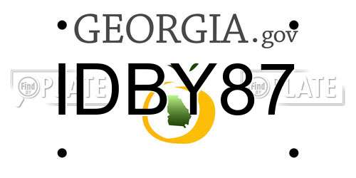 IDBY87 Georgia License Plate