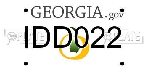 IDD022 Georgia License Plate