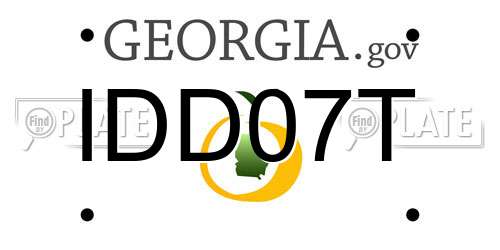 IDD07T Georgia License Plate