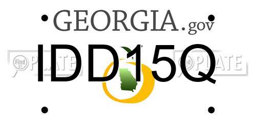 IDD15Q Georgia License Plate