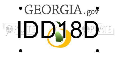 IDD18D Georgia License Plate