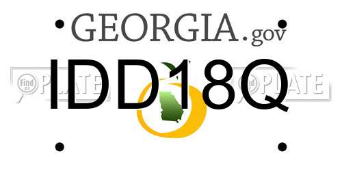 IDD18Q Georgia License Plate