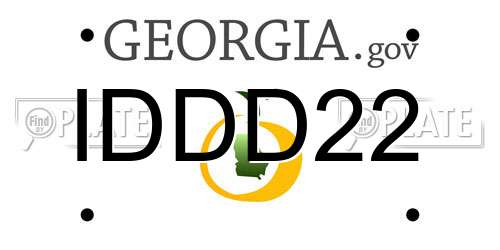IDDD22 Georgia License Plate