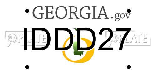 IDDD27 Georgia License Plate
