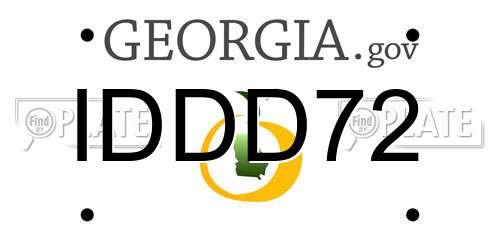 IDDD72 Georgia License Plate