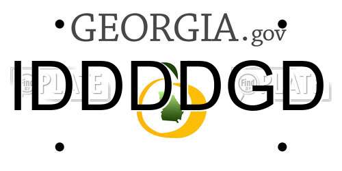 IDDDDGD Georgia License Plate