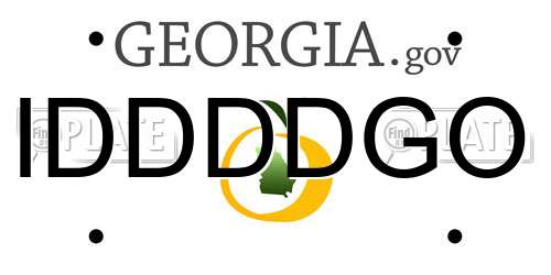 IDDDDGO Georgia License Plate