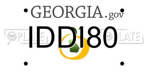 IDDI80 Georgia License Plate