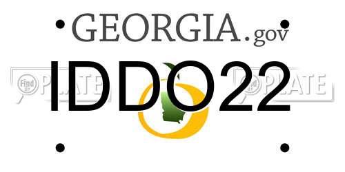 IDDO22 Georgia License Plate