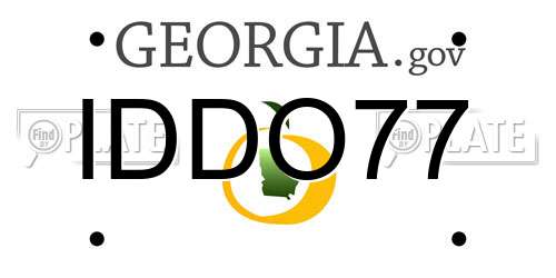 IDDO77 Georgia License Plate