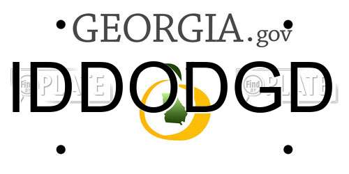 IDDODGD Georgia License Plate