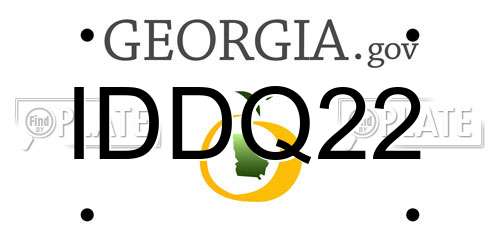 IDDQ22 Georgia License Plate