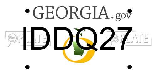 IDDQ27 Georgia License Plate