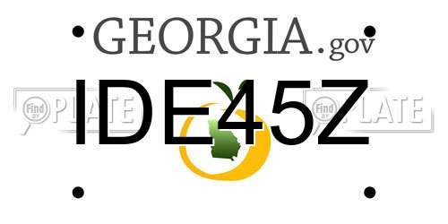 IDE45Z Georgia License Plate