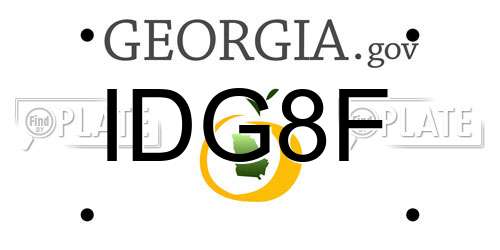IDG8F Georgia License Plate