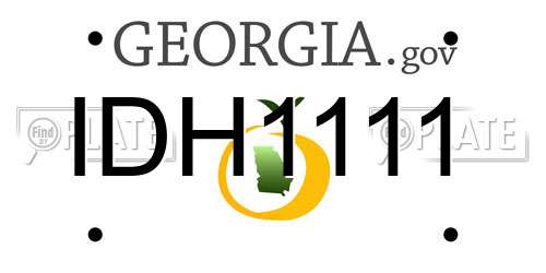 IDH1111 Georgia License Plate