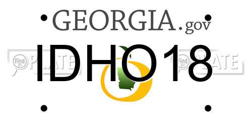 IDHO18 Georgia License Plate