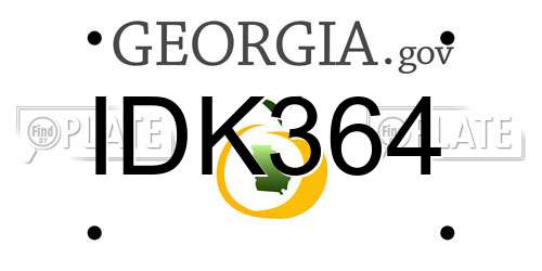 IDK364 Georgia License Plate