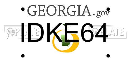 IDKE64 Georgia License Plate