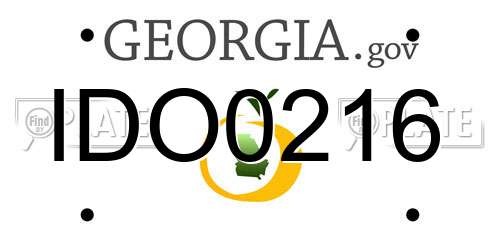 IDO0216 Georgia License Plate