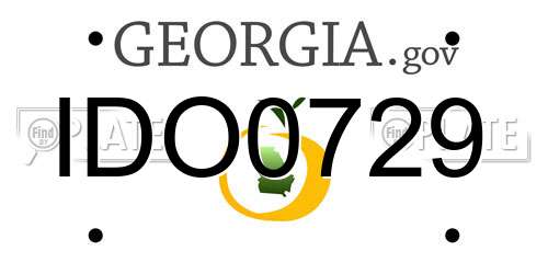 IDO0729 Georgia License Plate