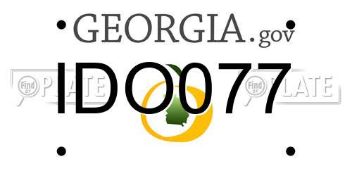 IDO077 Georgia License Plate