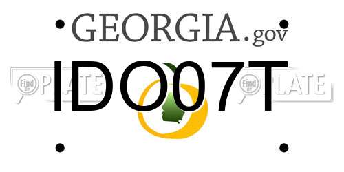 IDO07T Georgia License Plate