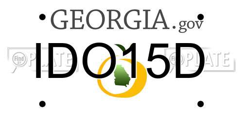 IDO15D Georgia License Plate