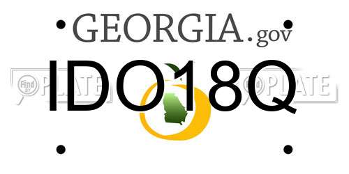 IDO18Q Georgia License Plate