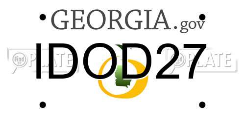 IDOD27 Georgia License Plate