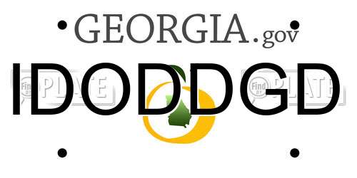 IDODDGD Georgia License Plate
