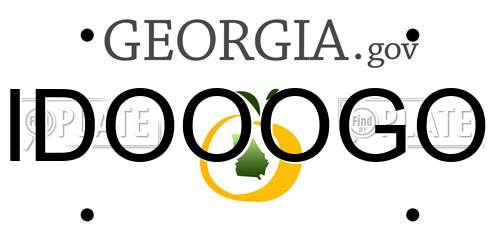 IDOOOGO Georgia License Plate