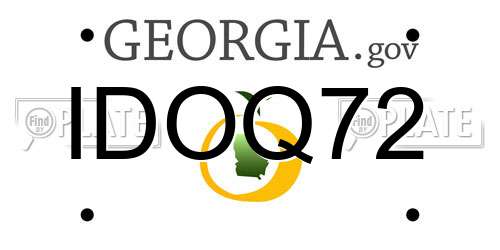 IDOQ72 Georgia License Plate