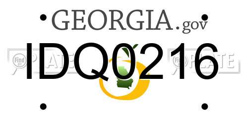 IDQ0216 Georgia License Plate