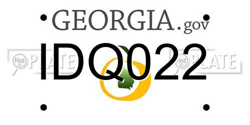 IDQ022 Georgia License Plate