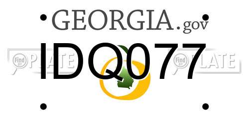 IDQ077 Georgia License Plate