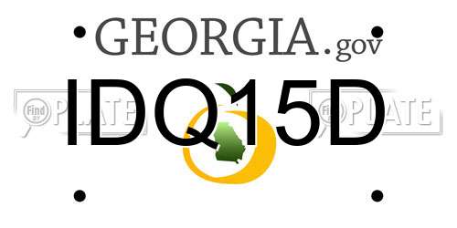 IDQ15D Georgia License Plate