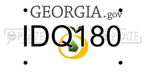 IDQ180 Georgia License Plate