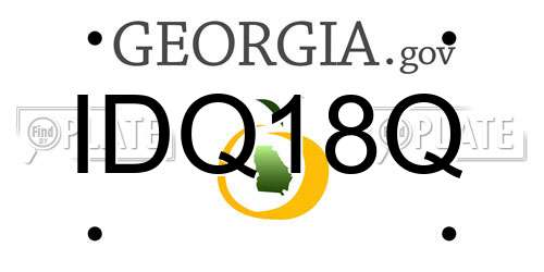IDQ18Q Georgia License Plate