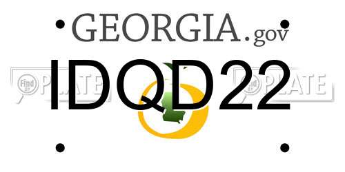 IDQD22 Georgia License Plate