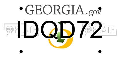 IDQD72 Georgia License Plate