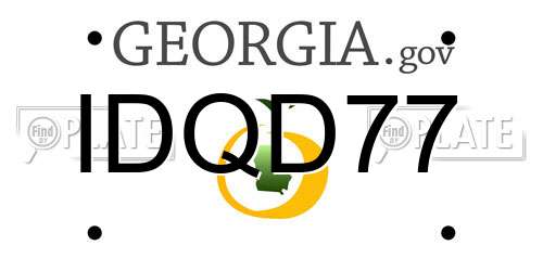 IDQD77 Georgia License Plate