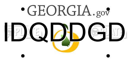 IDQDDGD Georgia License Plate