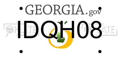 IDQH08 Georgia License Plate