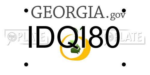 IDQI80 Georgia License Plate