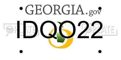 IDQO22 Georgia License Plate