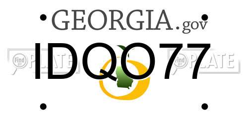 IDQO77 Georgia License Plate