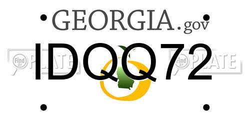 IDQQ72 Georgia License Plate